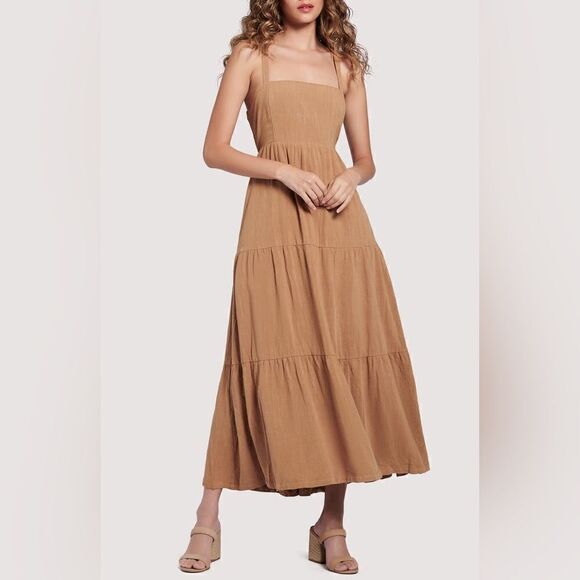 Lost + Wander Out East Maxi Dress in Macaroon Women Size Large - Picture 3 of 14